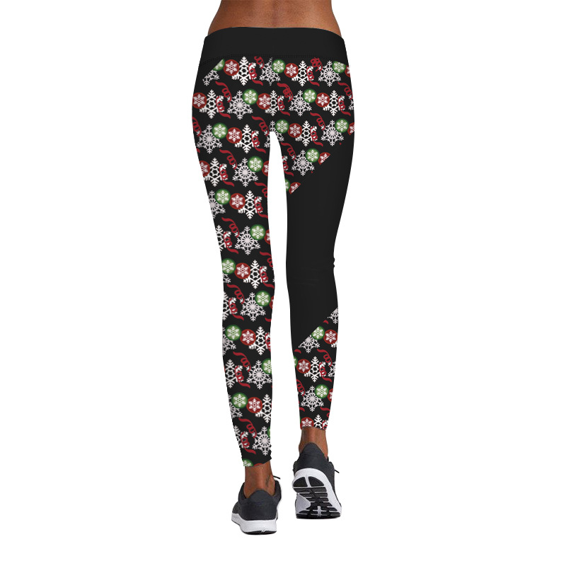 SZ60079 Womens Digital Polka Dot Print Christmas Active Workout Leggings Pants